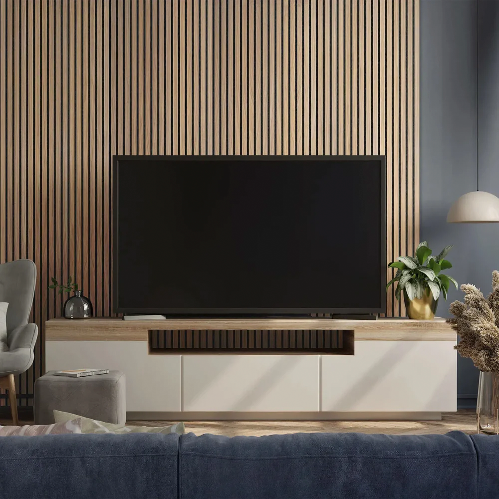 Painel de Madeira Flex Premium – Design Sofisticado  (2,7 m x 1,10 m)